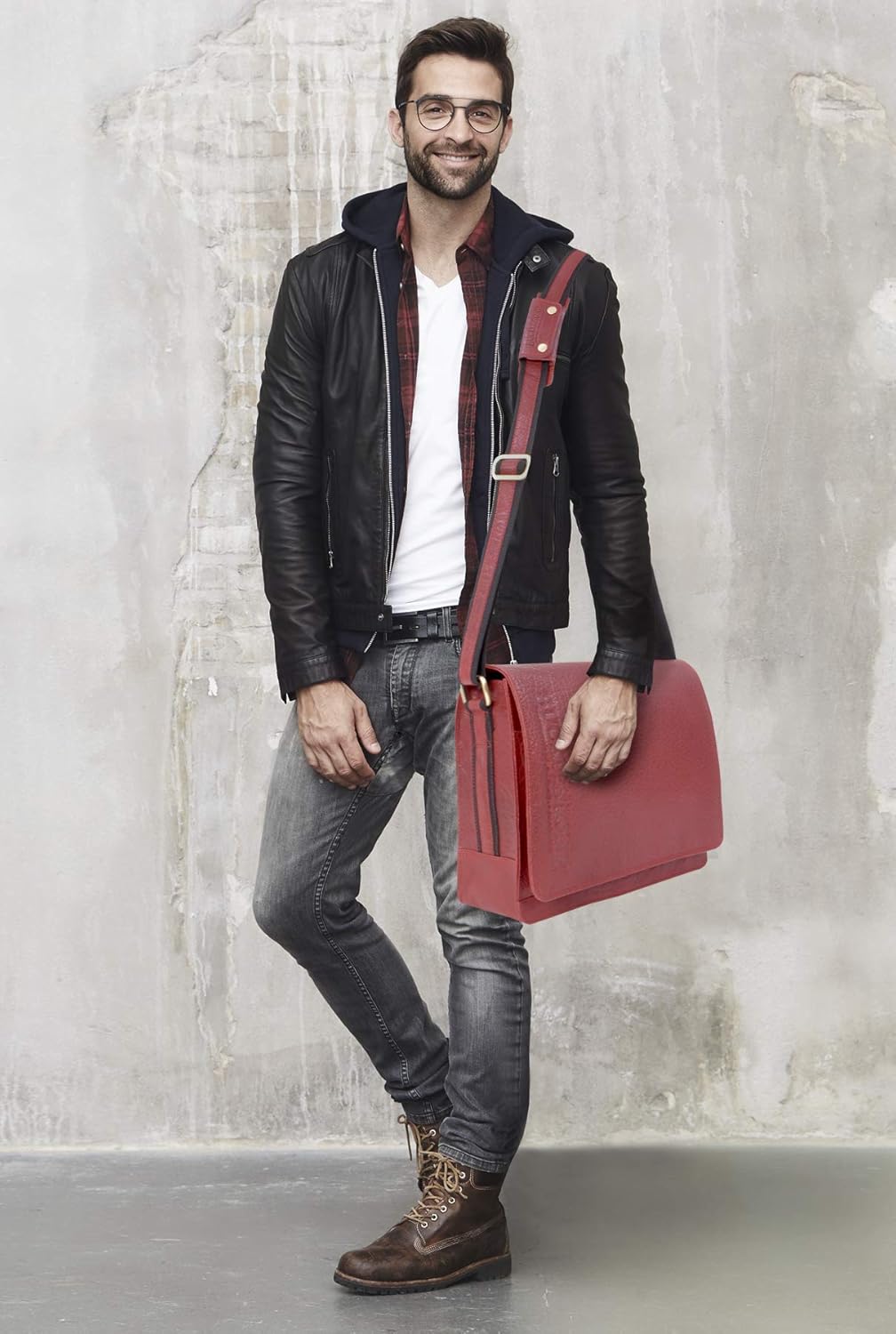 Thumbnail 1 de Bucklestone borsa messenger in pelle per PC 15” Lancaster: tracolla regolabile e tasche per l’ufficio