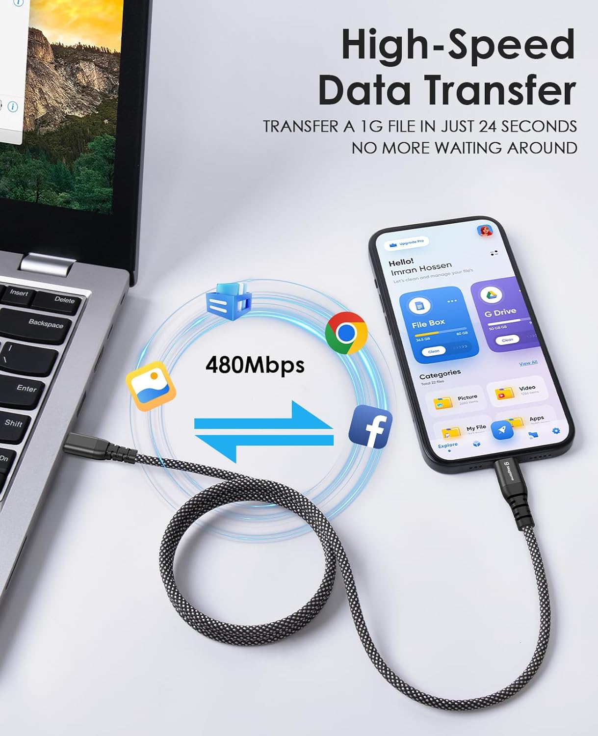 Thumbnail 4 de Magtame magnetisches USB C Kabel 60W