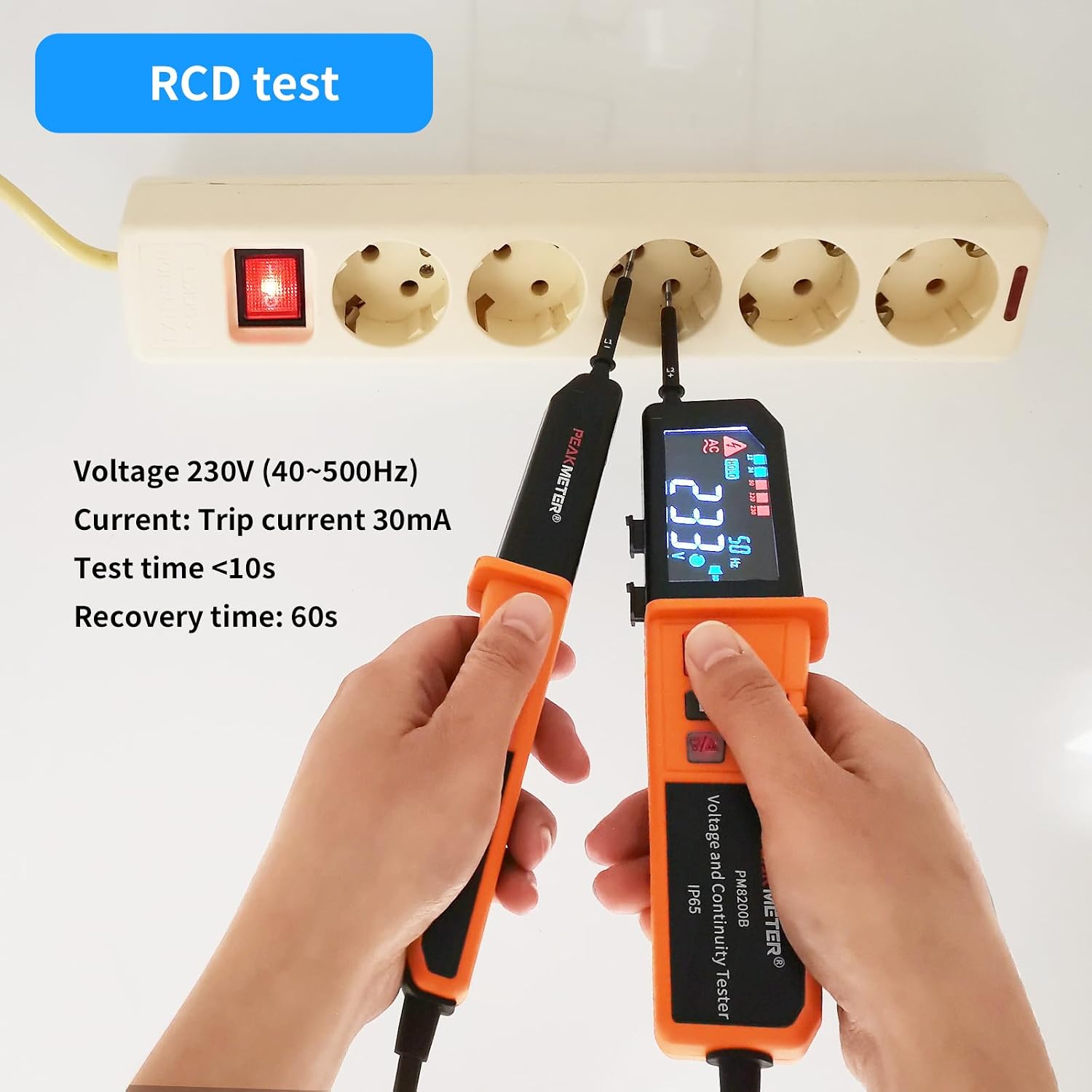Detalle de PM8200B Tester di Tensione: Voltmetro Digitale Multifunzione Impermeabile IP65
