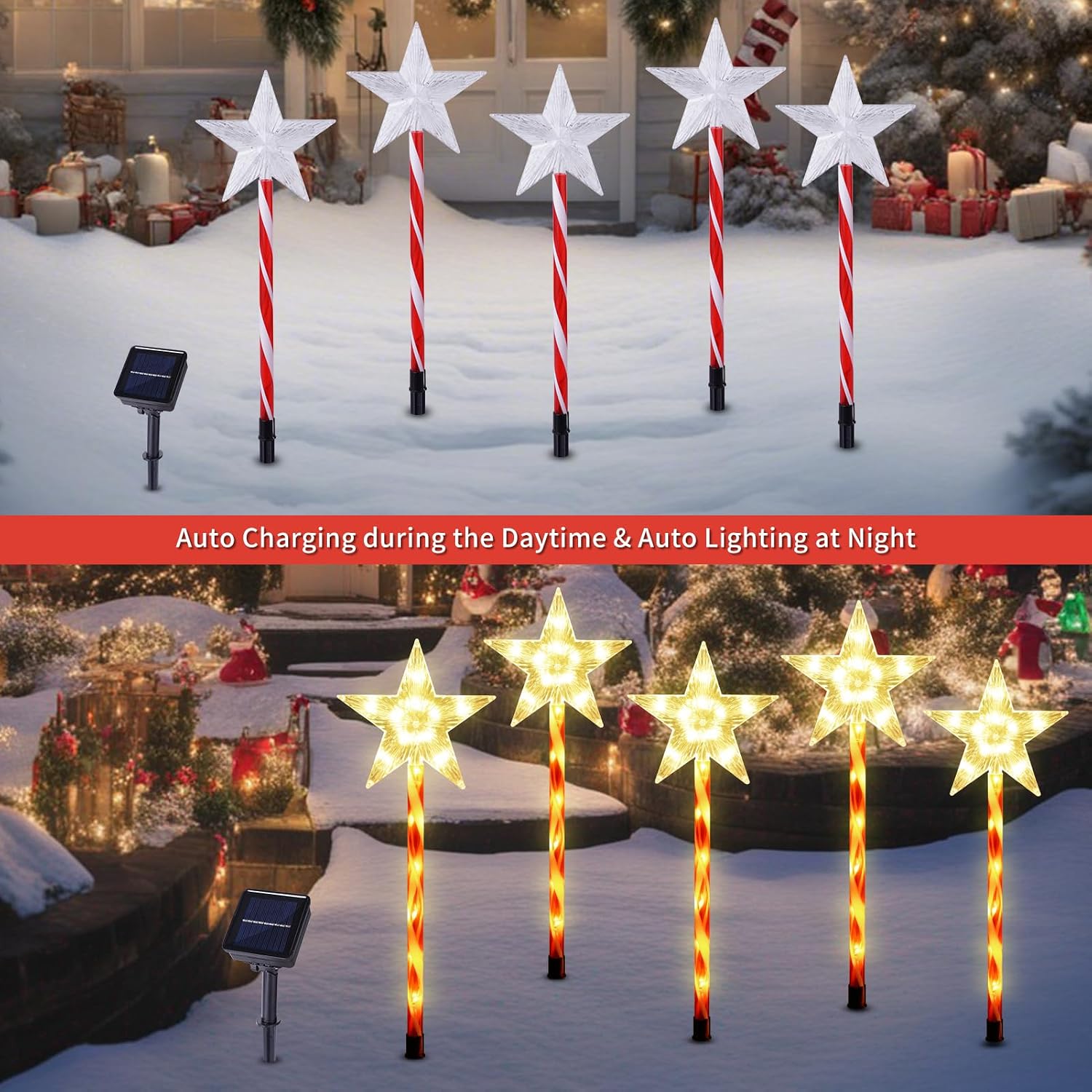 Thumbnail 1 de BRIGHTDECK Solar Christmas Pathway Lights 10-Pack