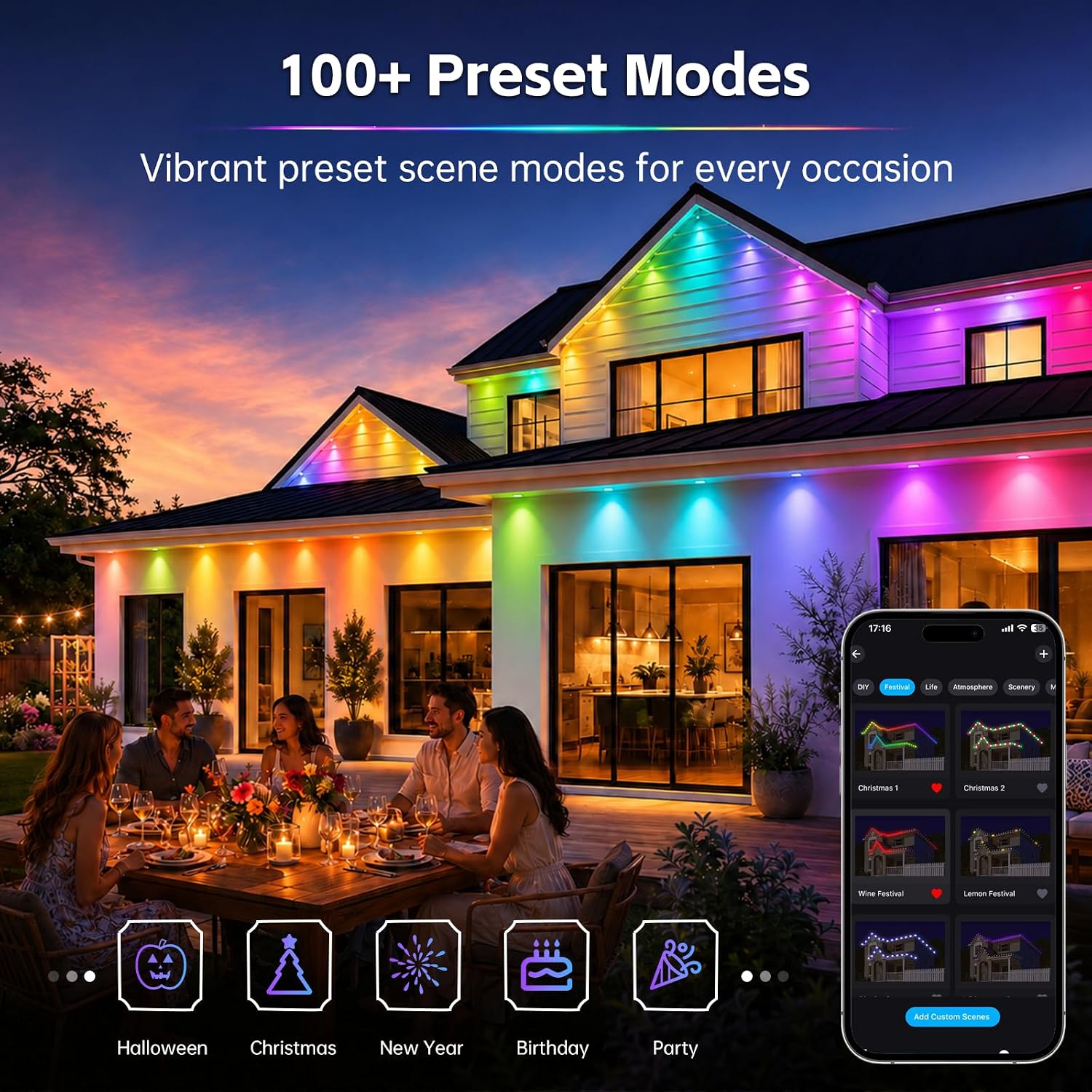 Thumbnail 6 de OiQii Light-005 Permanent Outdoor Lights, RGB+IC, IP67, App and Remote Control