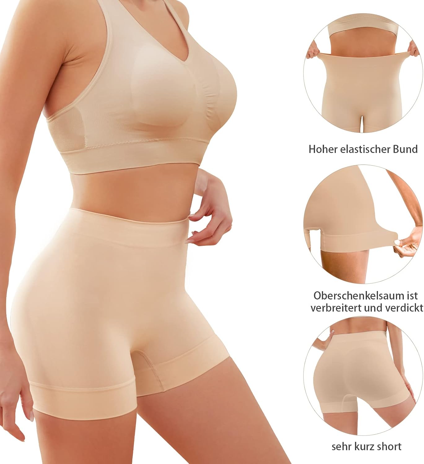 Detalle 2 de YADIFEN Radlerhose Damen Shorts sehr kurz