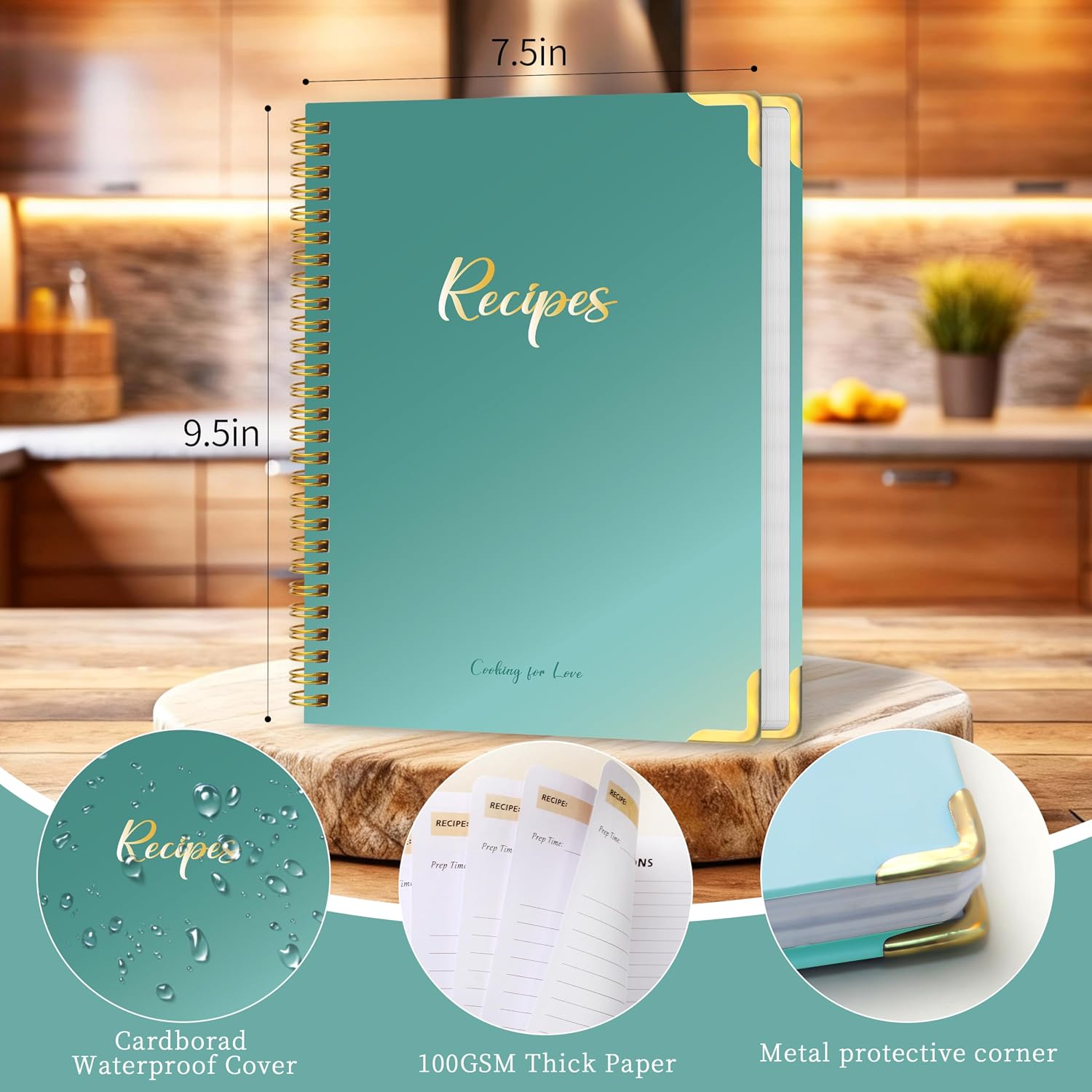 Detalle 2 de RUKAR Blank Recipe Book 175 pages