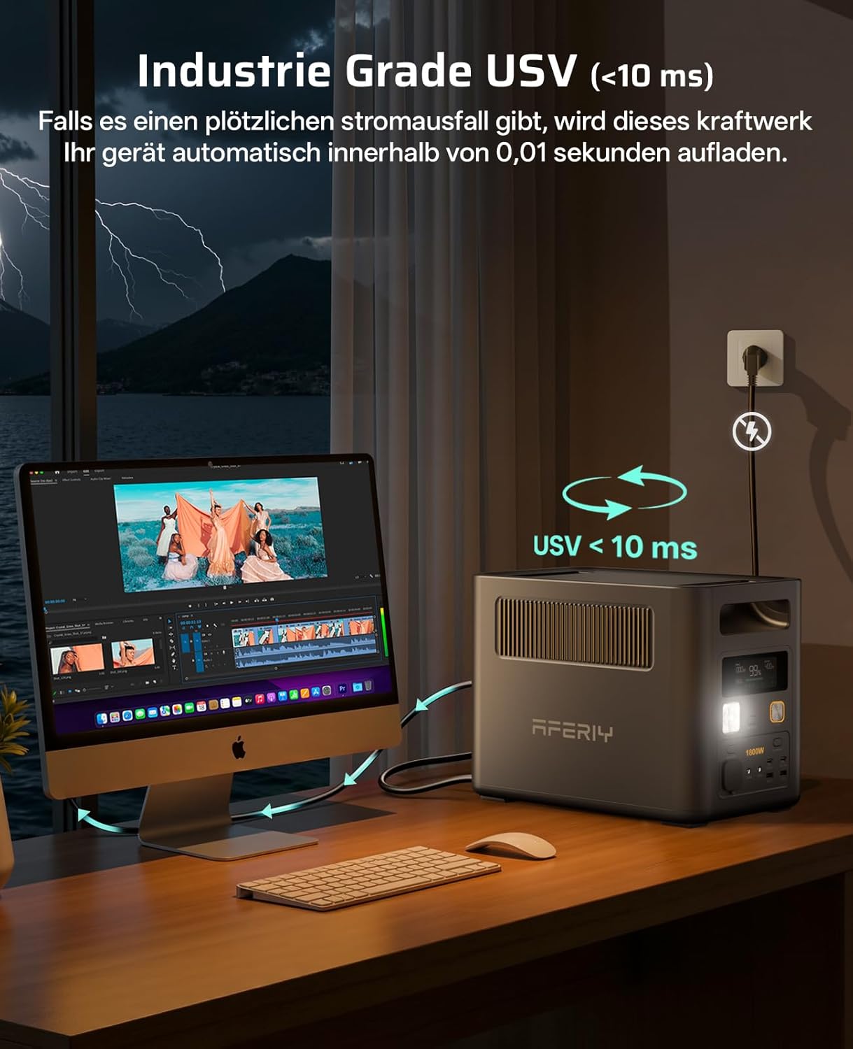 Thumbnail 6 de AFERIY P180 Pro Tragbare Powerstation: 1800W, 1024Wh, erweiterbar auf 5120Wh