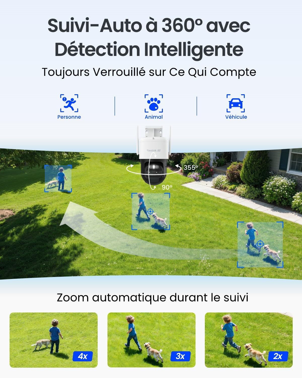 Thumbnail 2 de Reolink 4K PTZ Camera Solaire WiFi extérieure avec suivi auto et zoom 8X