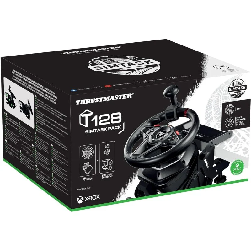 Detalle de Thrustmaster T128 SimTask Pack: volante y pedales para Xbox/PC con soporte SimTask