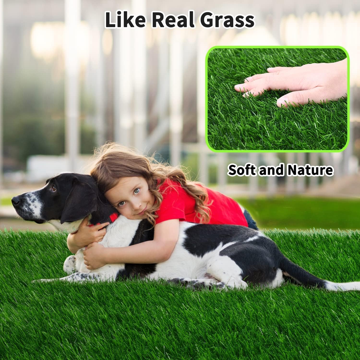 Detalle 2 de Dog Grass Mat 80 x 100cm: Strong Absorbency, Soft Artificial Puppy Grass for Potty Training