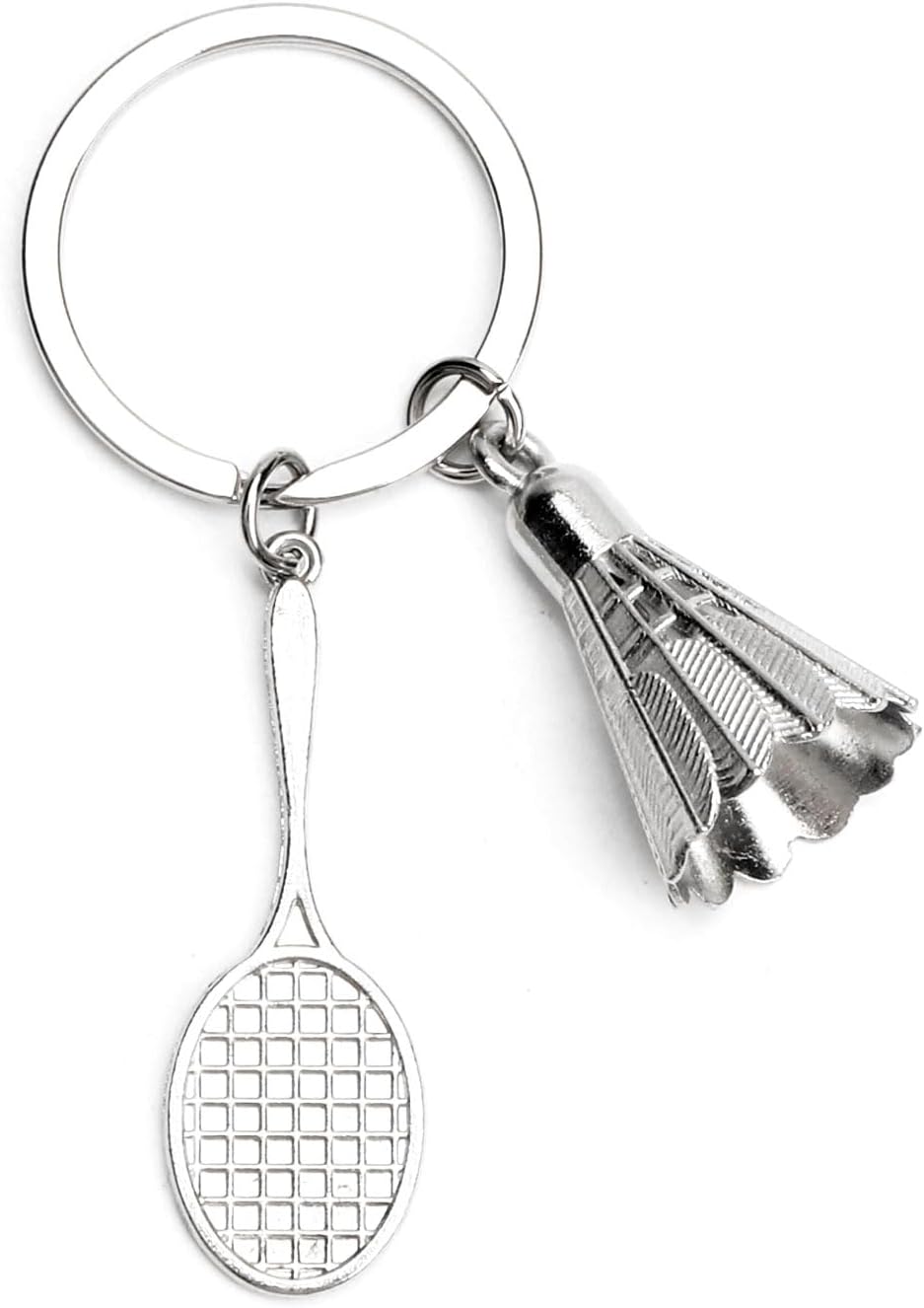 Detalle 2 de OBEISN Badminton-Schlüsselanhänger aus Metall – sportlicher Schlüsselring als lustiges Accessoire