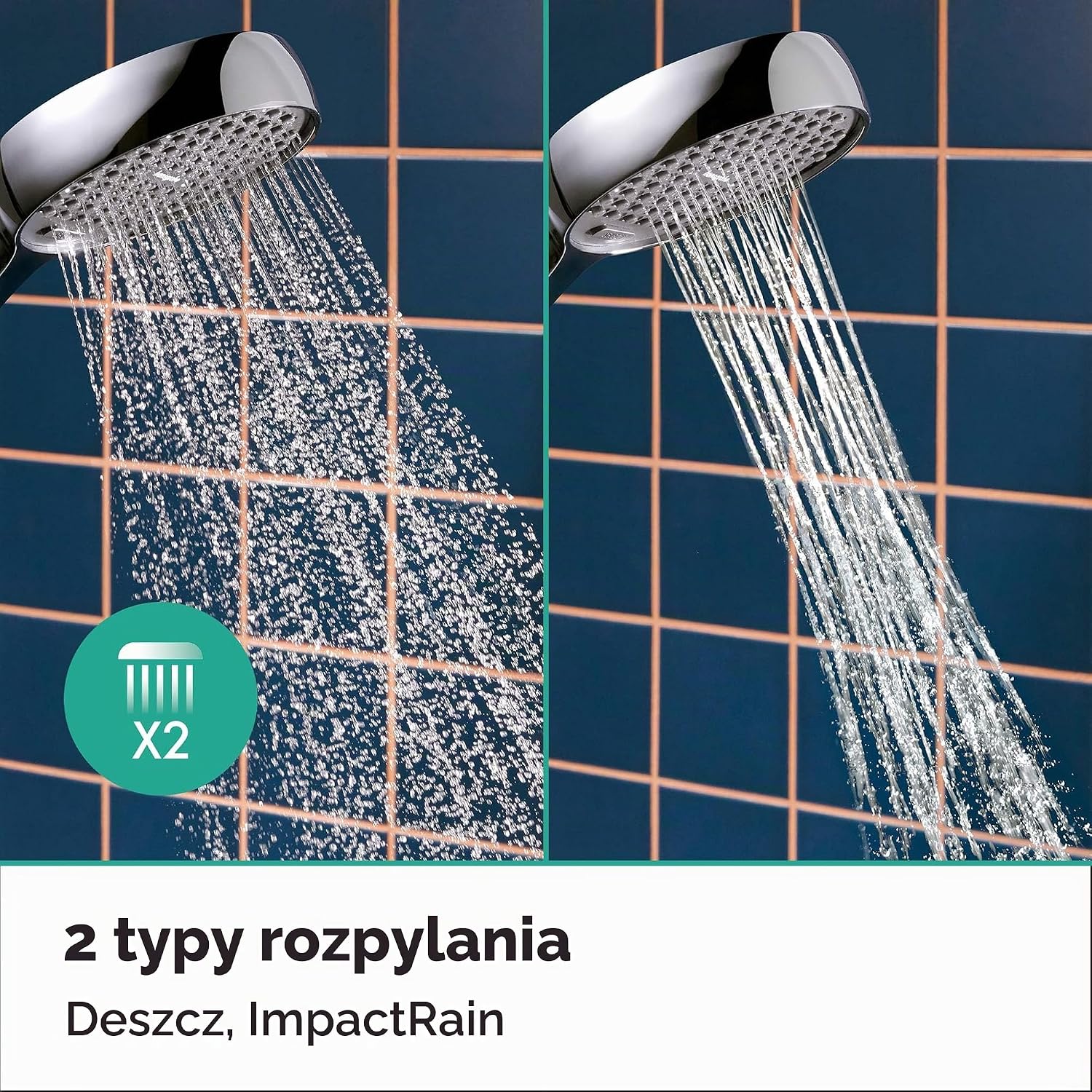 Detalle de hansgrohe Activera S 28875000 – zestaw prysznicowy EcoSmart z deszczownicą 240 mm