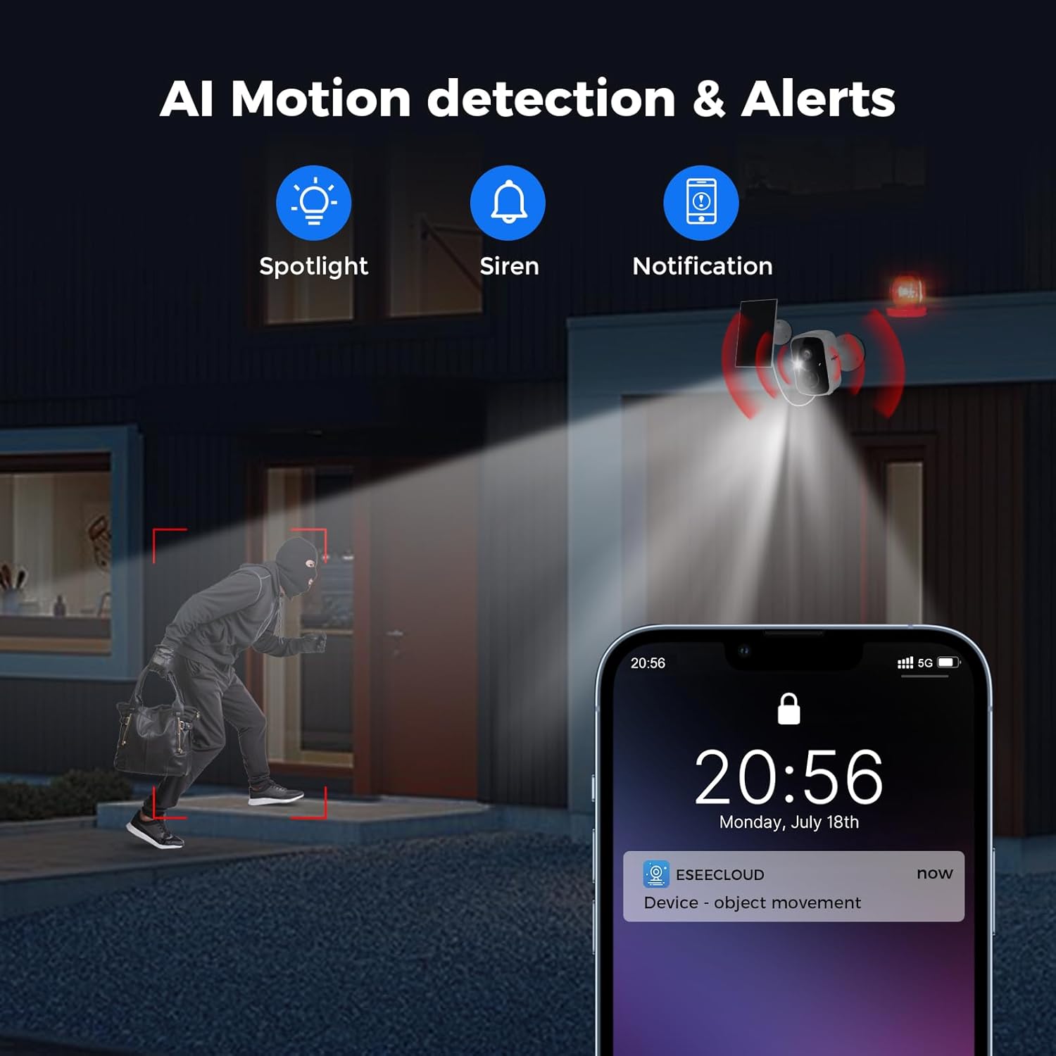 Thumbnail 5 de Hiseeu Solar Security Cameras 4MP 2-Pack