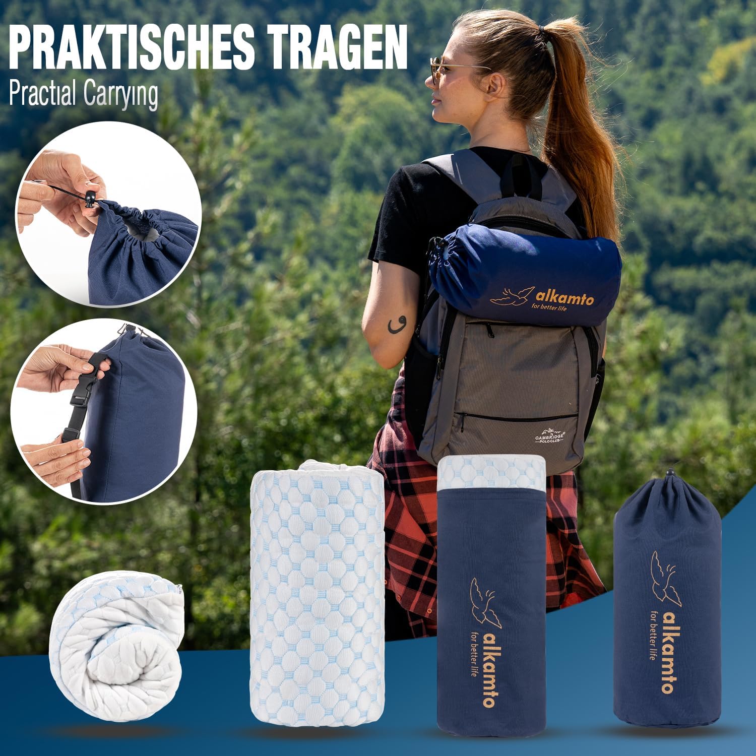 Thumbnail 4 de alkamto Travel & Camping Memory Foam Pillow 19.6in