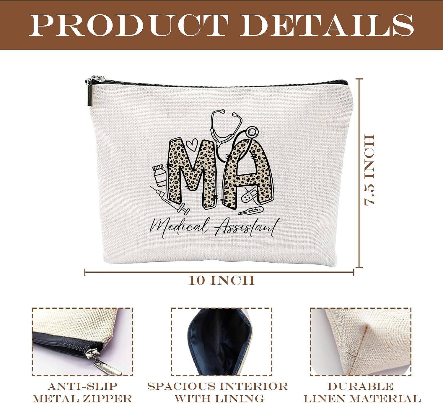 Detalle 2 de GTYNU Nurse Makeup Bag 10.0 x 7.2 Inches