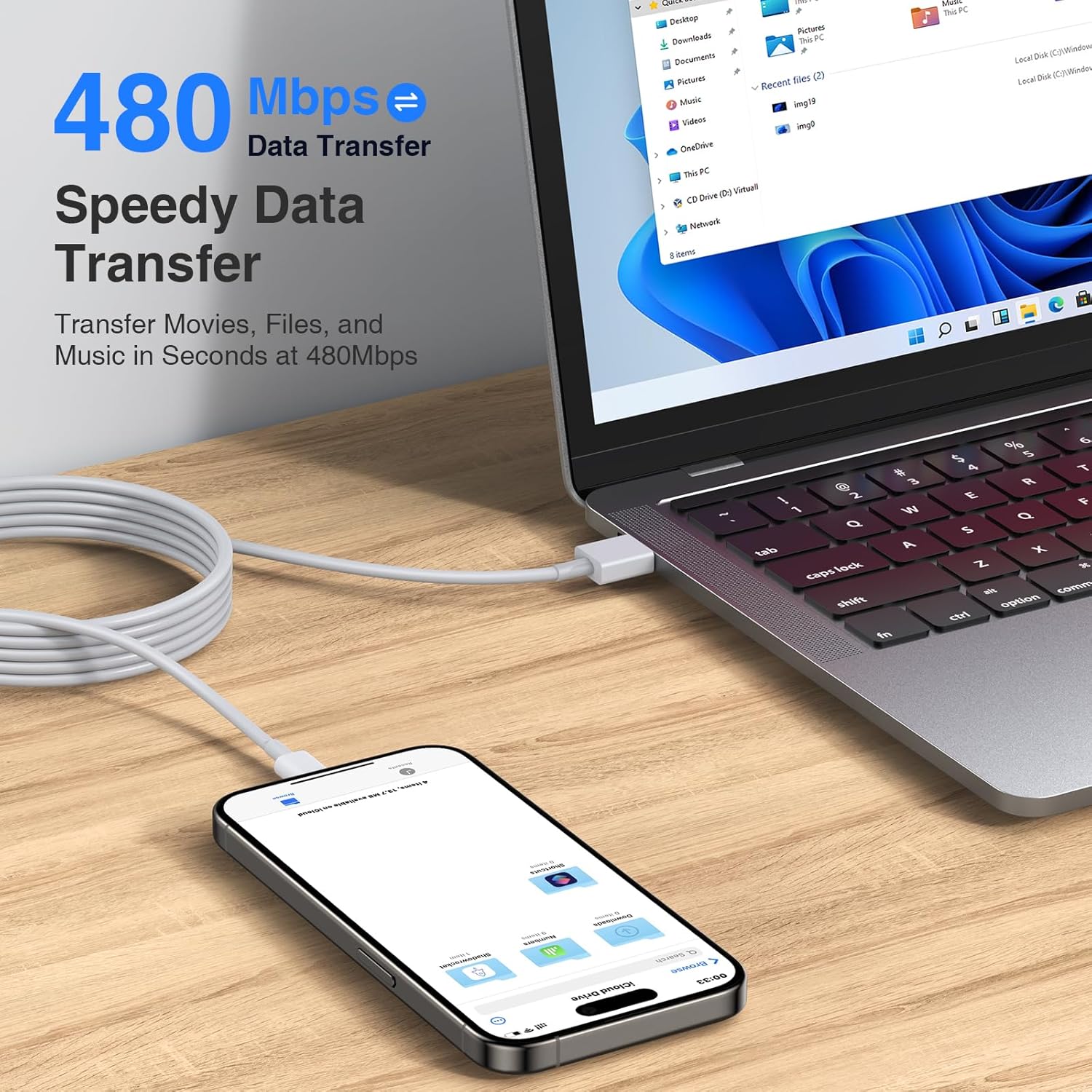 Thumbnail 4 de USB C Charger Cable 2Pack 1.8M 2.4A