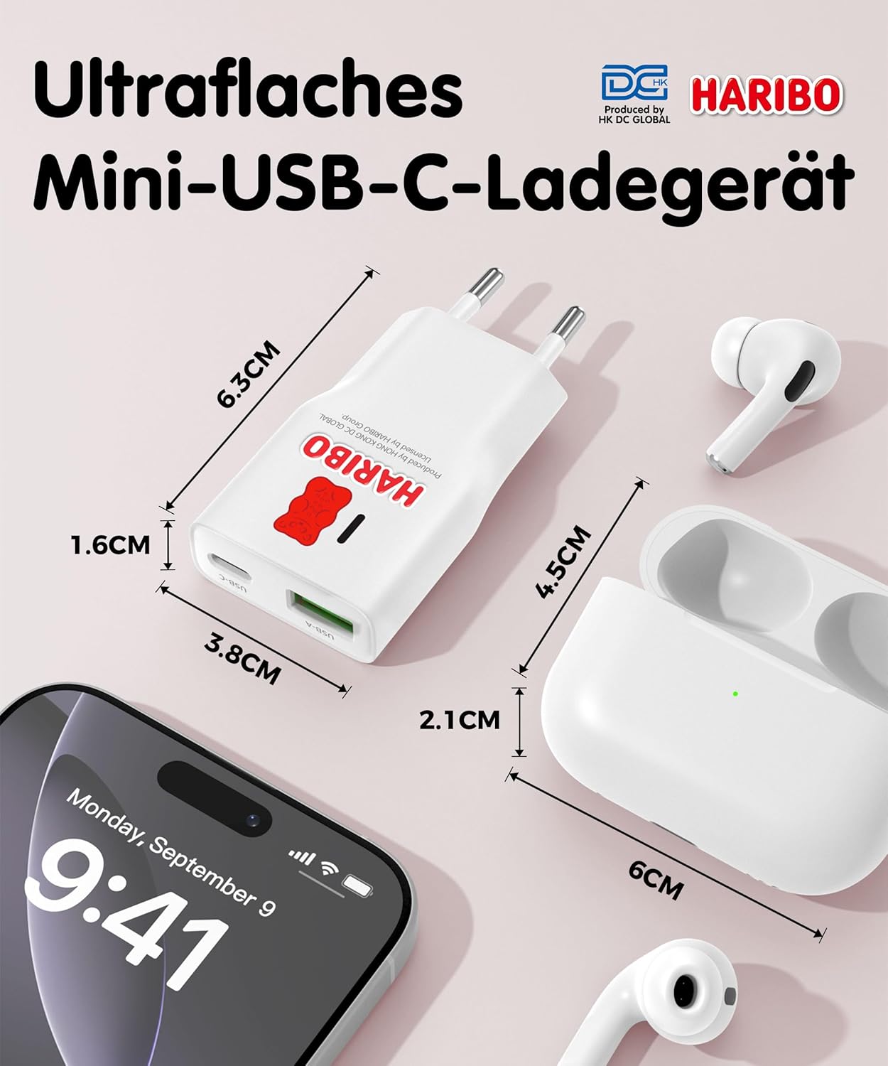 Thumbnail 1 de Haribo Chargeur Rapide USB-C 20W Ultra-Compact pour iPhone et iPad