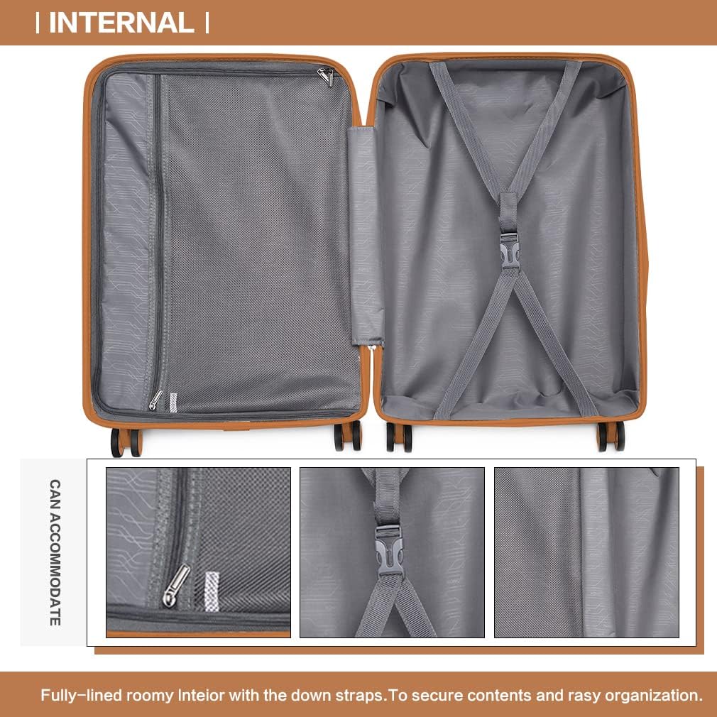 Thumbnail 6 de Kono Lightweight Suitcase: Polypropylene Hard Shell Hand Luggage with TSA Lock and 4 Silent Wheels