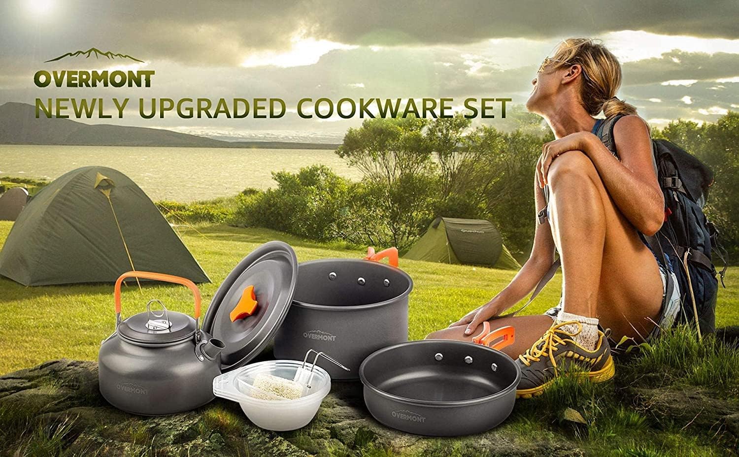 Thumbnail 5 de OVERMONT Camping Kochgeschirr Set Outdoor – 14-teiliges Aluminium Set für unterwegs