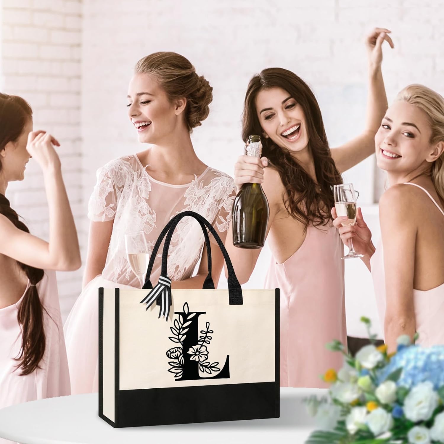 Thumbnail 2 de Tecanne 100% Initial Canvas Tote Bag
