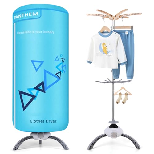 Detalle de panthem 900W Portable Electric Clothes Dryer – Foldable, 12kg Capacity (Blue)