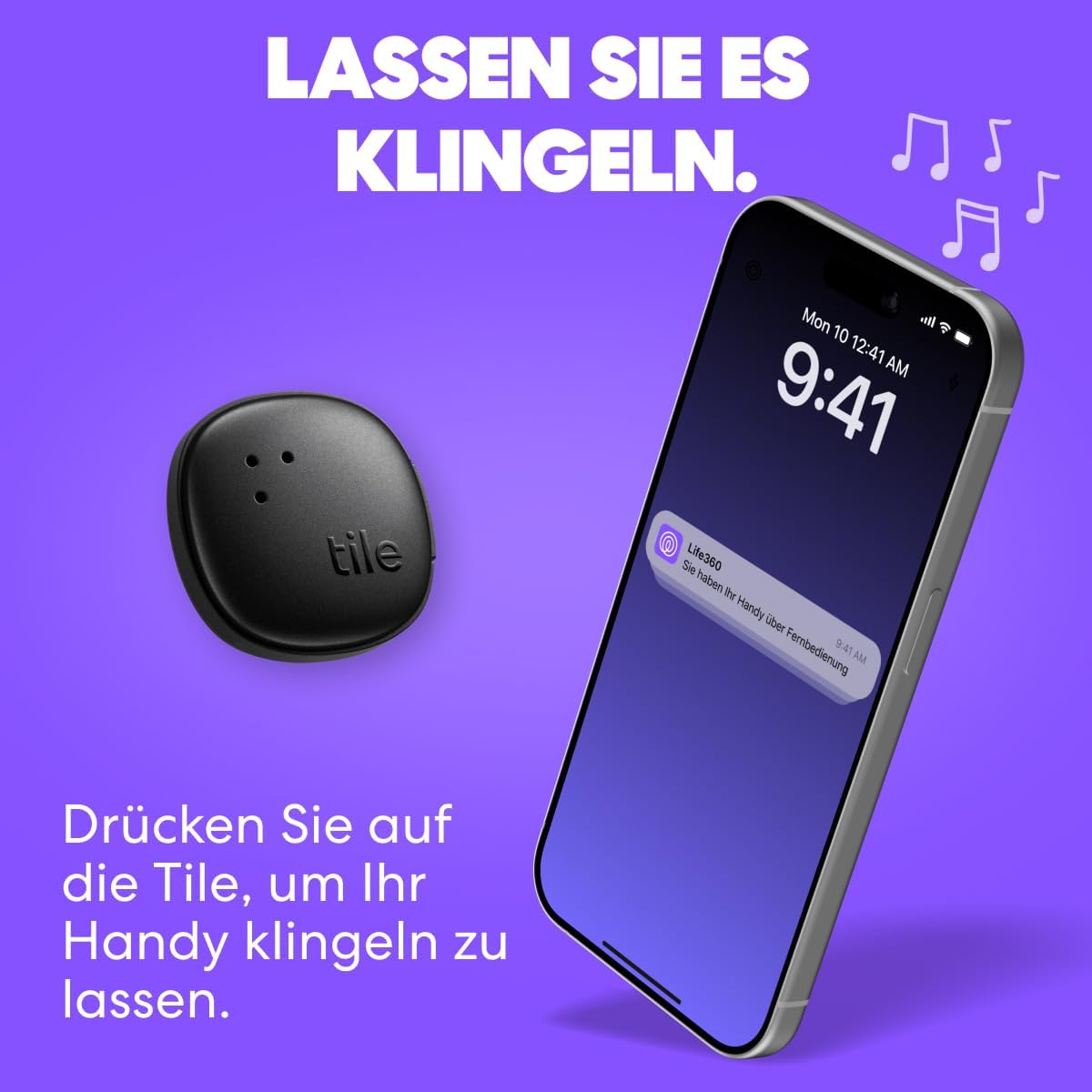 Thumbnail 3 de Life360 Tile Sticker – Kleiner Bluetooth-Tracker, Tür- und Gegenstandfinder im 2er-Pack (Schwarz) – kompatibel mit iOS und Android