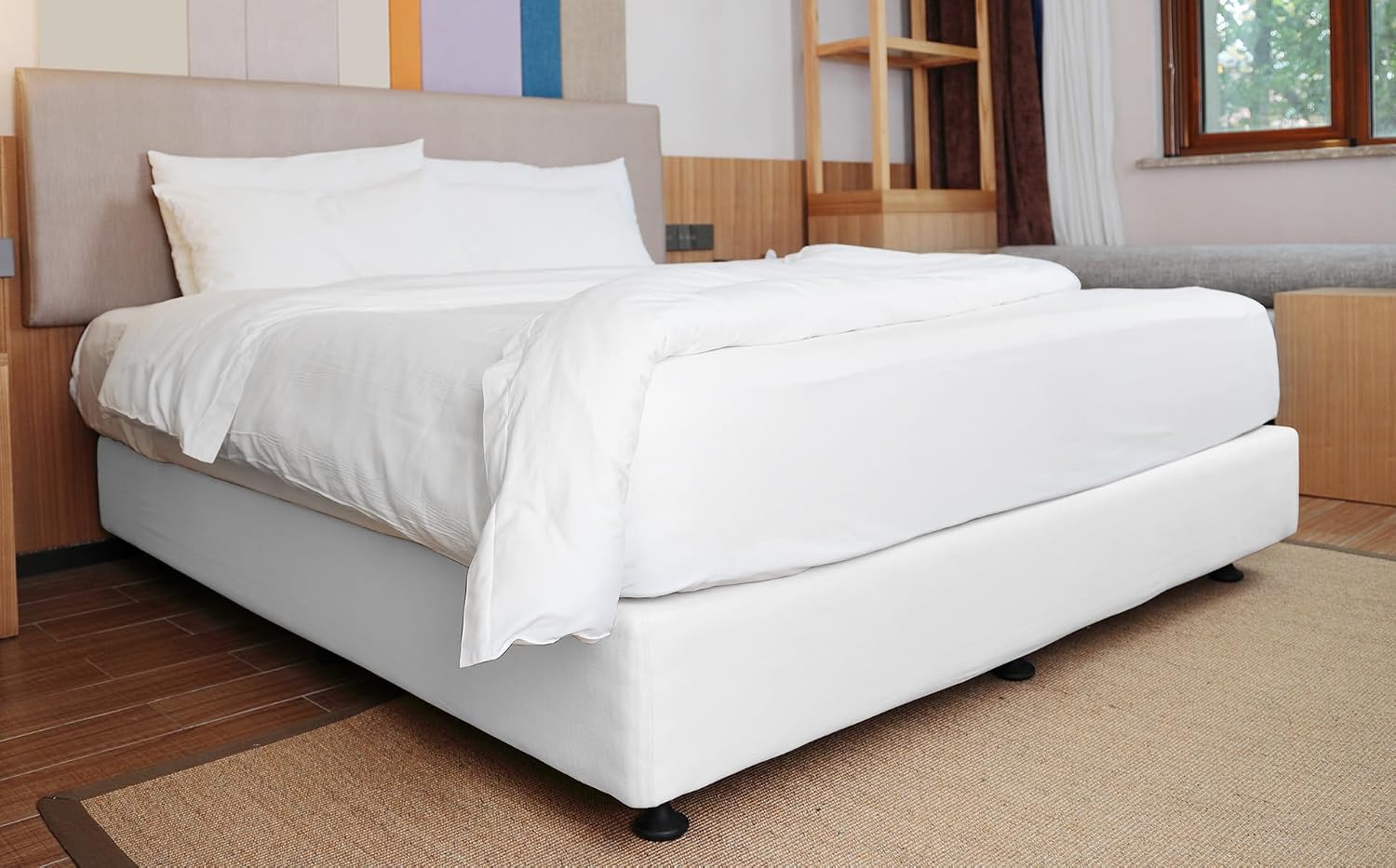 Detalle 2 de ALYVIA SPRING pokrowiec na bazę łóżka kontynentalnego Queen/Queen XL, biały