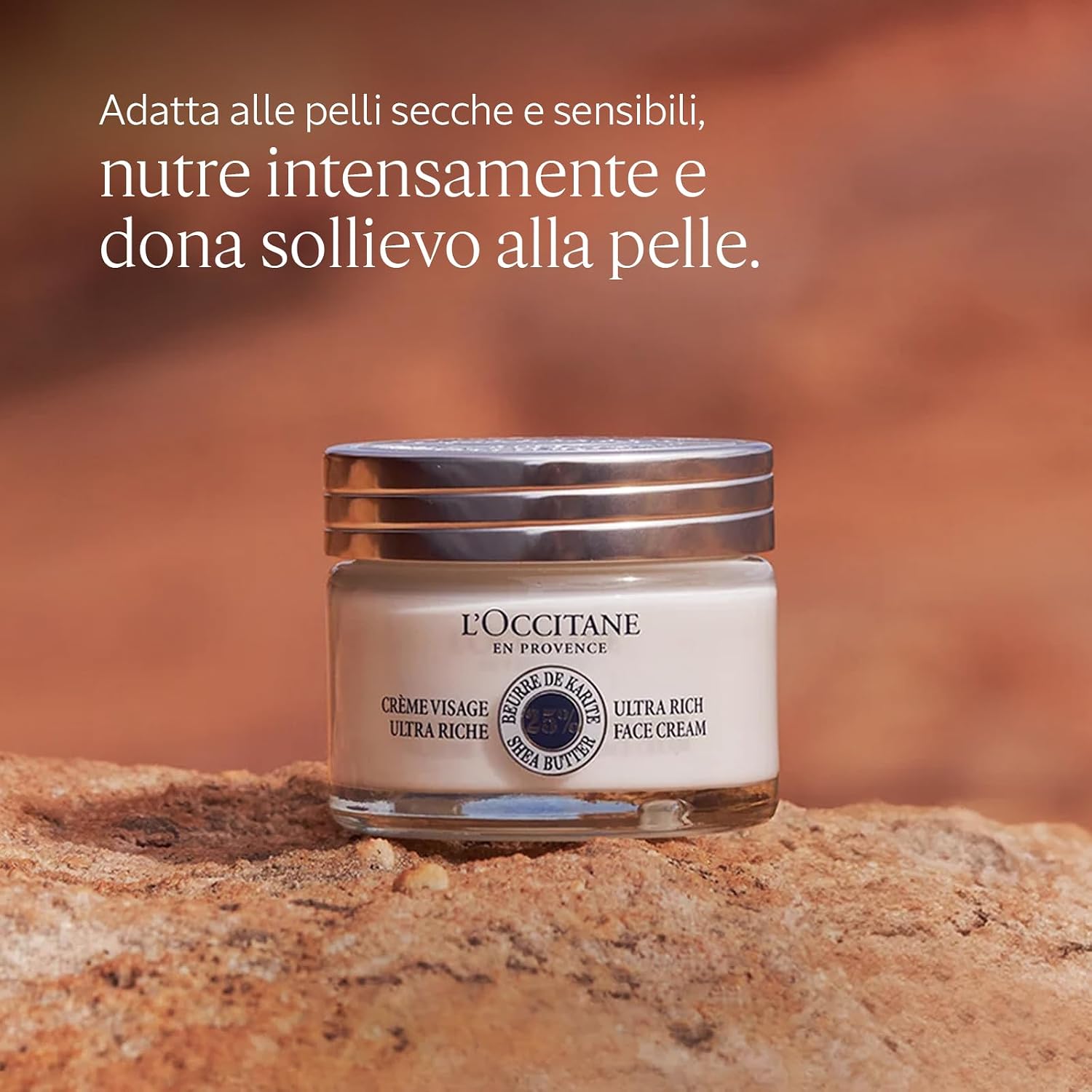 Detalle de L'OCCITANE Crema Viso Ultra Ricca Karité 50 ml: nutrimento intenso per pelli secche e sensibili