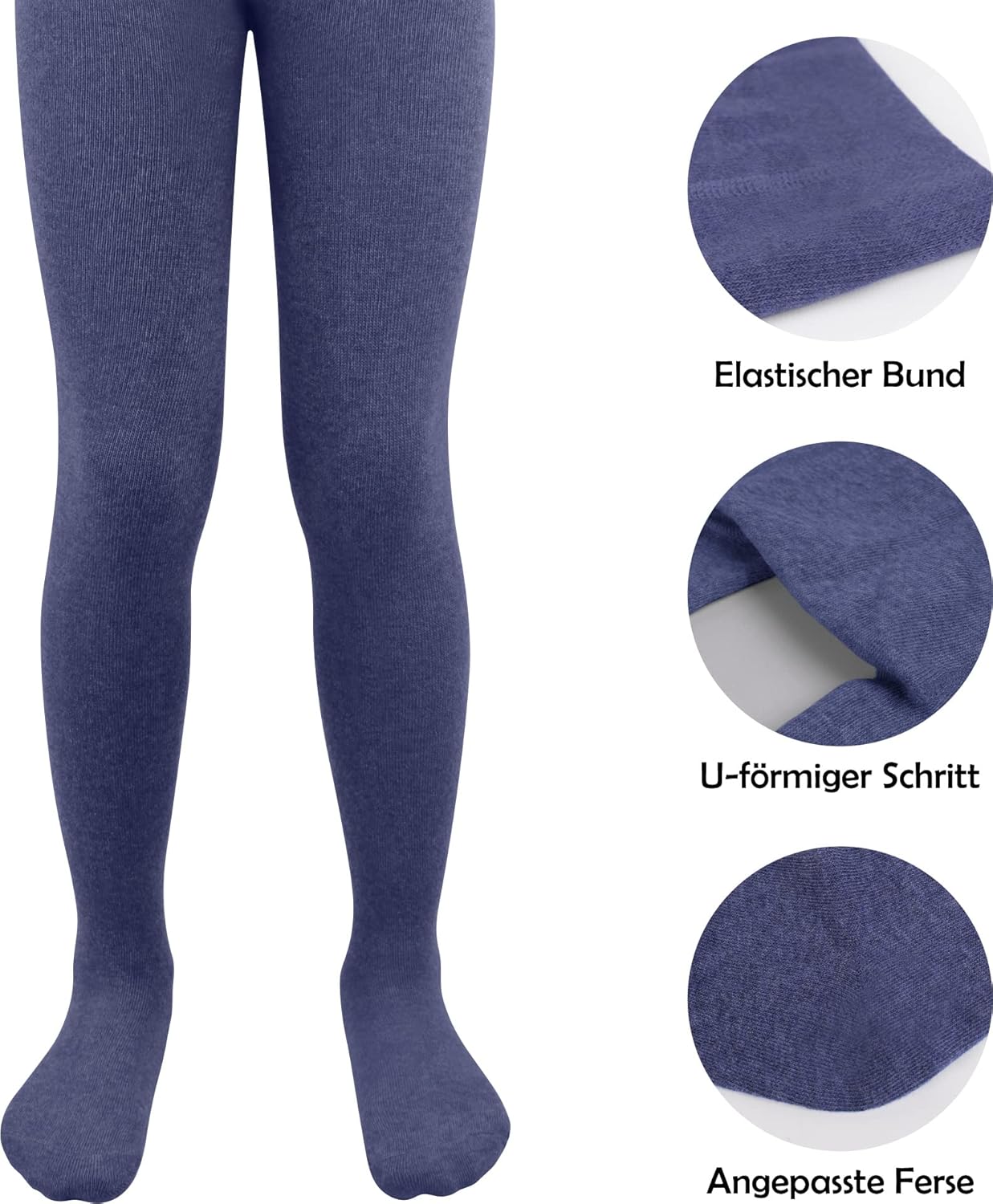 Detalle 2 de Libella Lot de 3 collants pour enfants garçons – coton tricoté, uni, 2710