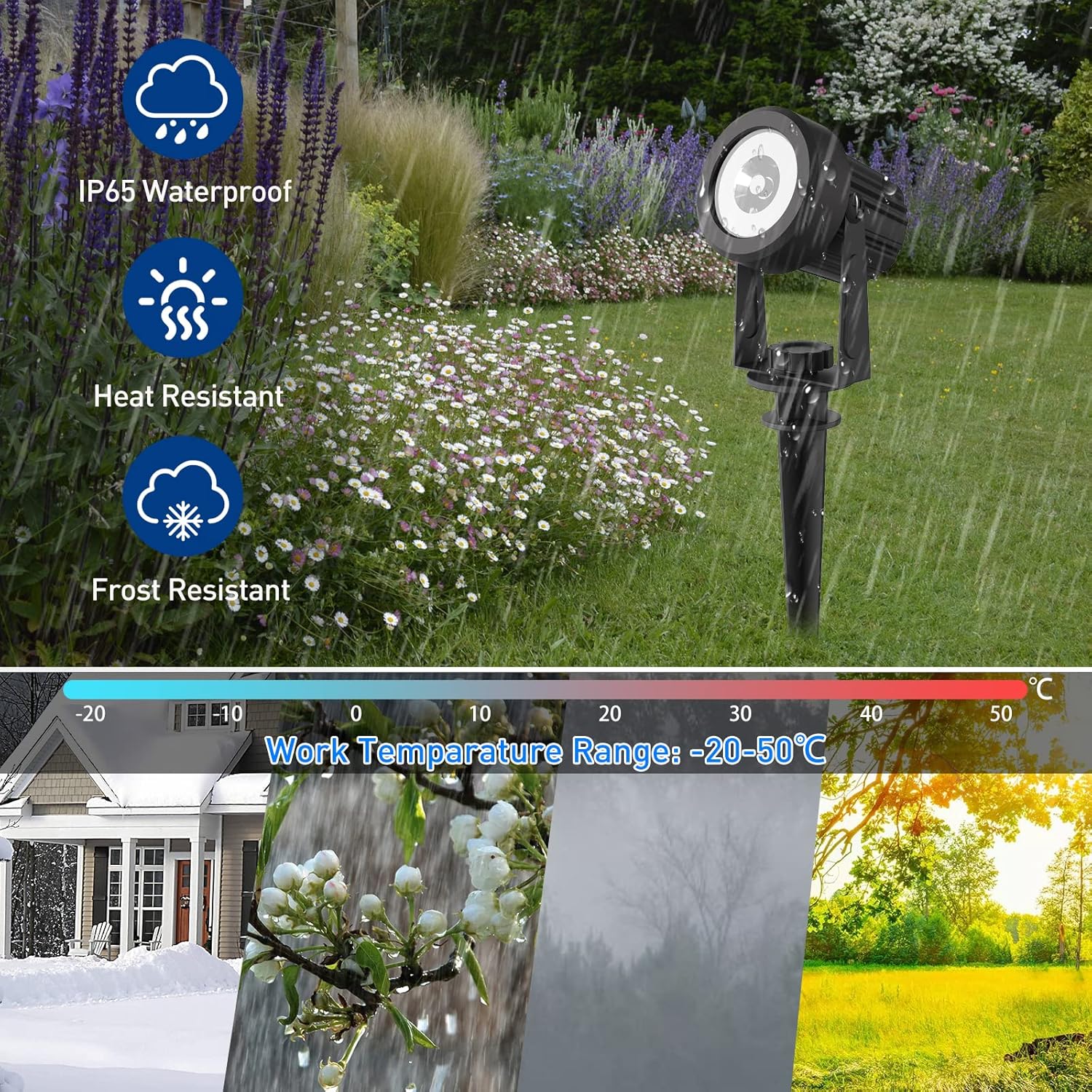 Thumbnail 3 de T-SUNUS Solar Landscape Spotlights 2 pack