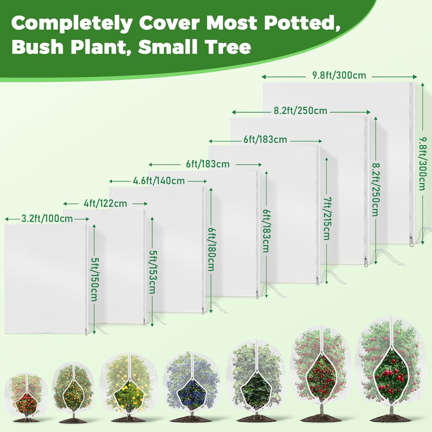 Thumbnail 5 de Bird Netting for Fruit Trees – 250x250cm (8.2x8.2ft) Fruit Tree Netting by OZMI