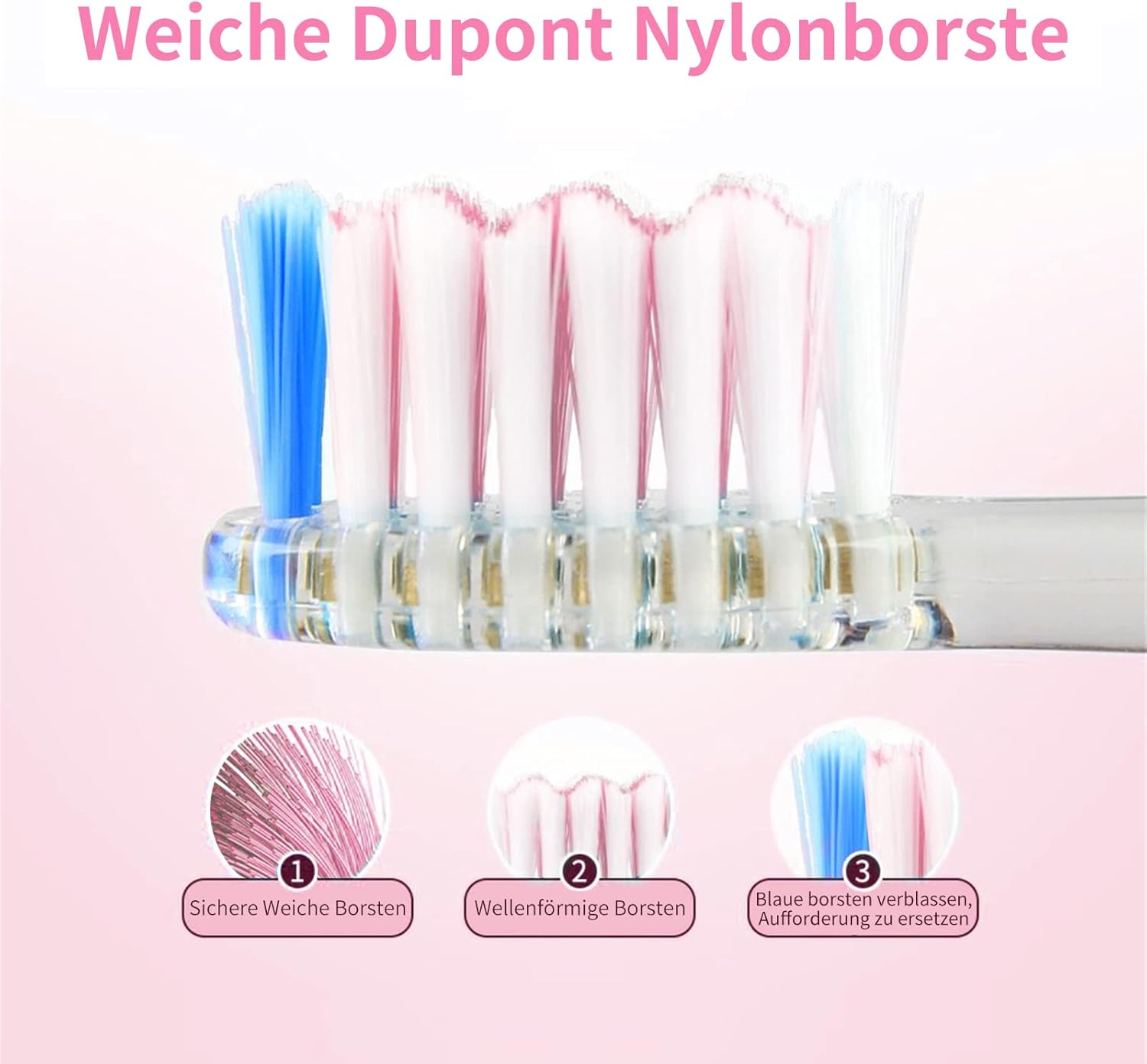 Thumbnail 2 de Seago SG977 Elektrische Kinderzahnbürste (Rosa) – 3–12 Jahre, LED-Farblicht, 2-Minuten-Timer, IPX7