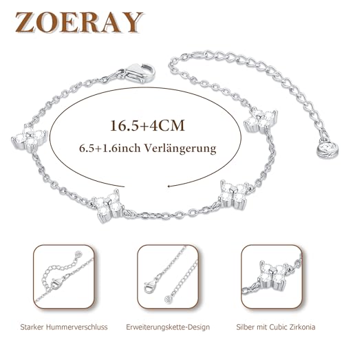 Thumbnail 5 de ZOERAY Bracelet Femme Argent 925 Or avec Trefle à 4 Feuilles Réglable