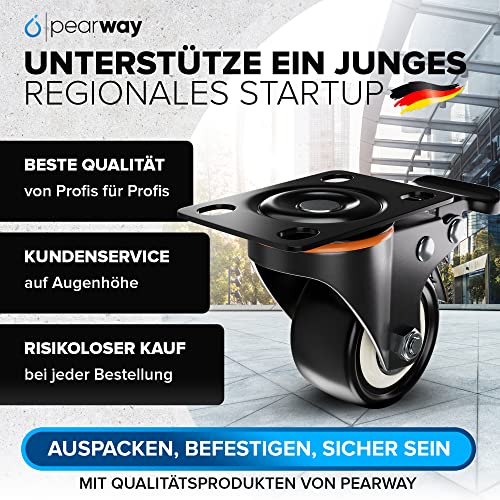 Detalle de PEARWAY Schwerlastrollen 50mm – 320 kg, 4x Bremse, leise & langlebig