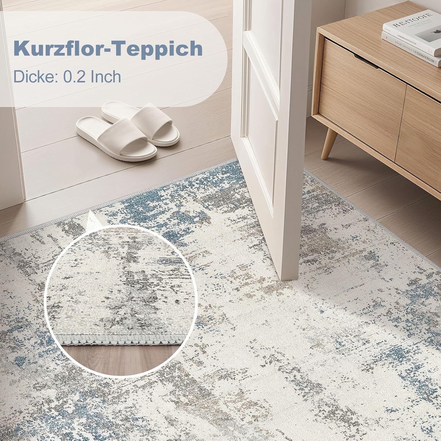 Detalle 2 de DMOYEST Wohnzimmerteppich 200x300 cm waschbar