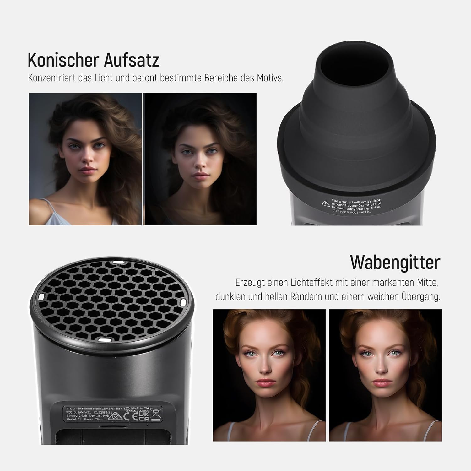 Thumbnail 6 de NEEWER CRM2 magnetisches Zubehörset für Rundkopfblitz (u. a. kompatibel mit Godox V1) inkl. 14-teiligem Steuerungs- und Diffusor-Set