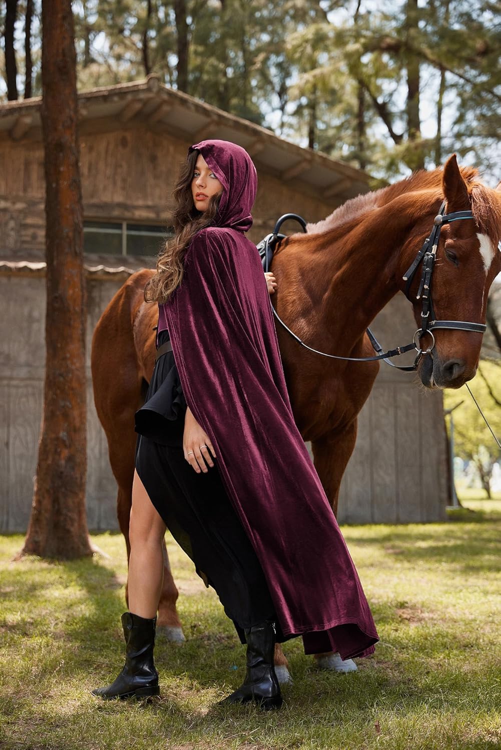 Thumbnail 6 de SCARLET DARKNESS Cape Renaissance maxi velours 1m80