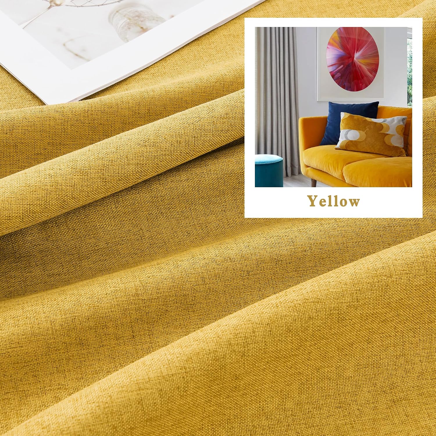 Detalle 2 de DUALIFE Blackout Curtains, 96 Inches Long