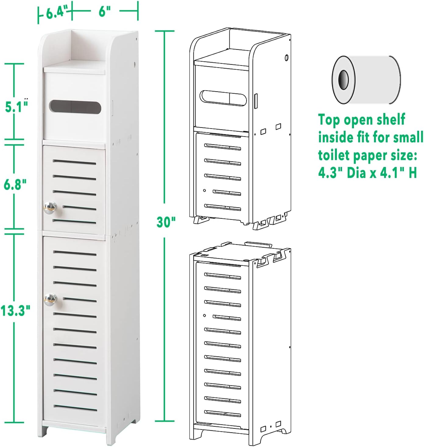 Thumbnail 6 de TuoxinEM Storage Cabinet Slim Over-Toilet 2-Shelf 🚽
