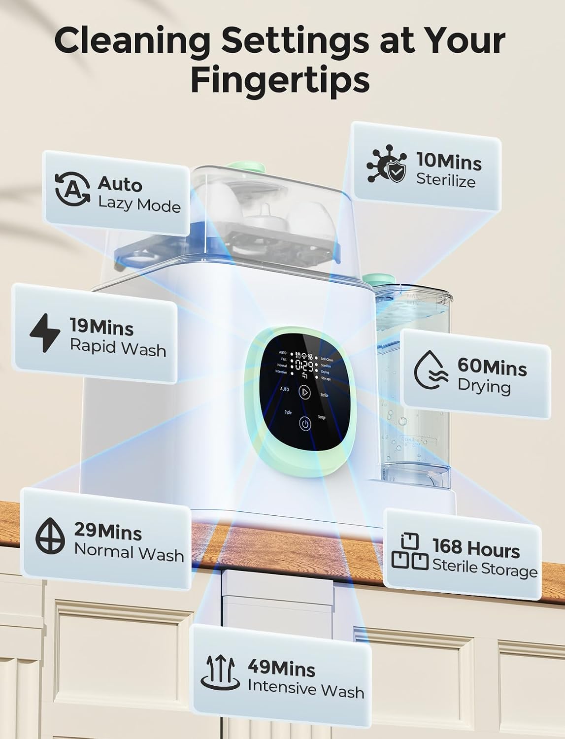 Thumbnail 6 de XAPROO Baby Bottle Washer, Sterilizer & Dryer with 13 Modes and Rapid Wash