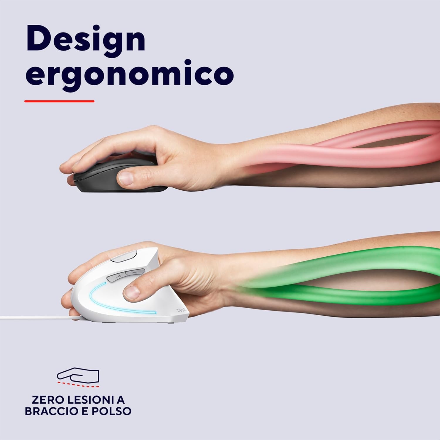 Thumbnail 2 de Trust Verto Ergonomic Mouse One Size: ergonomia verticale, comfort immediato e controllo preciso