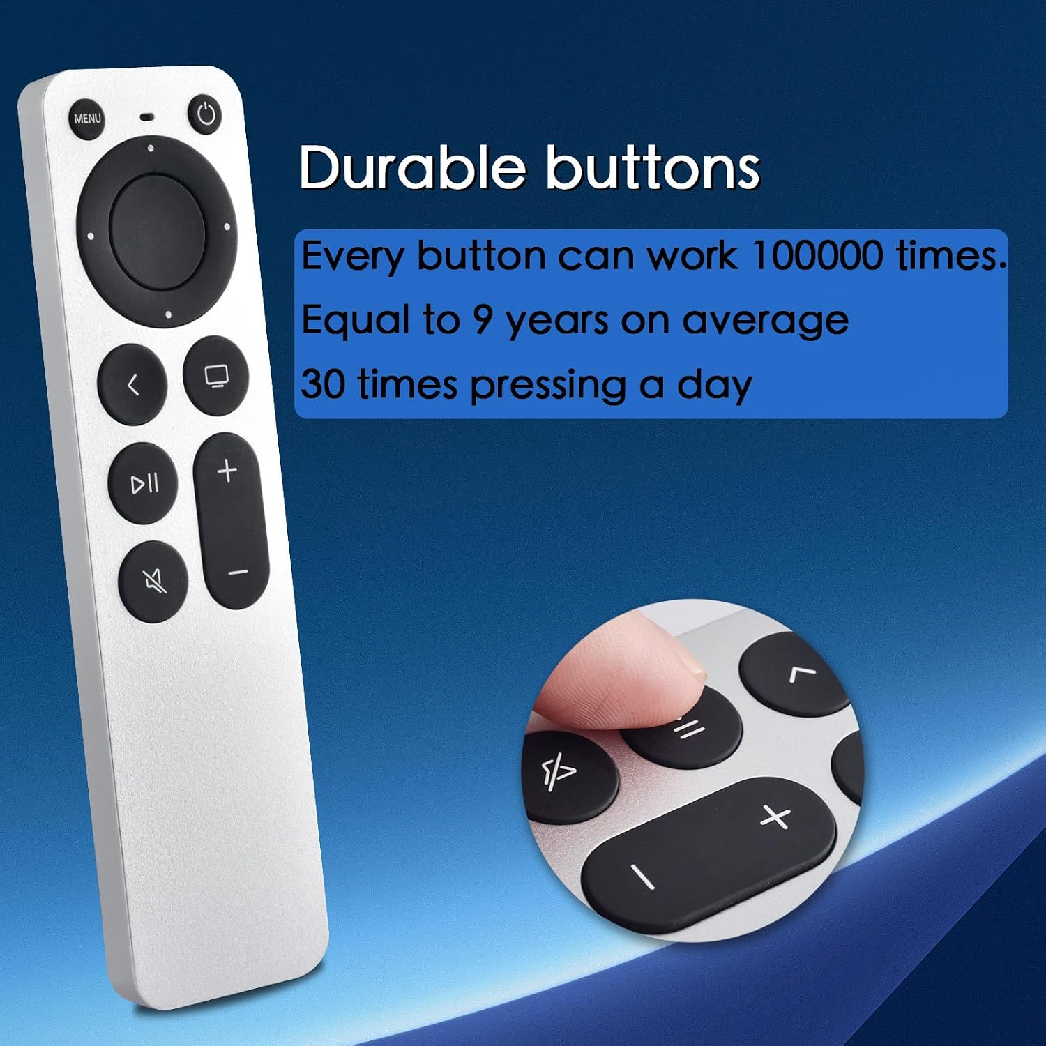 Detalle 1 de KOOMOER Replacement Apple TV Remote with Infrared and TV Power and Volume Controls