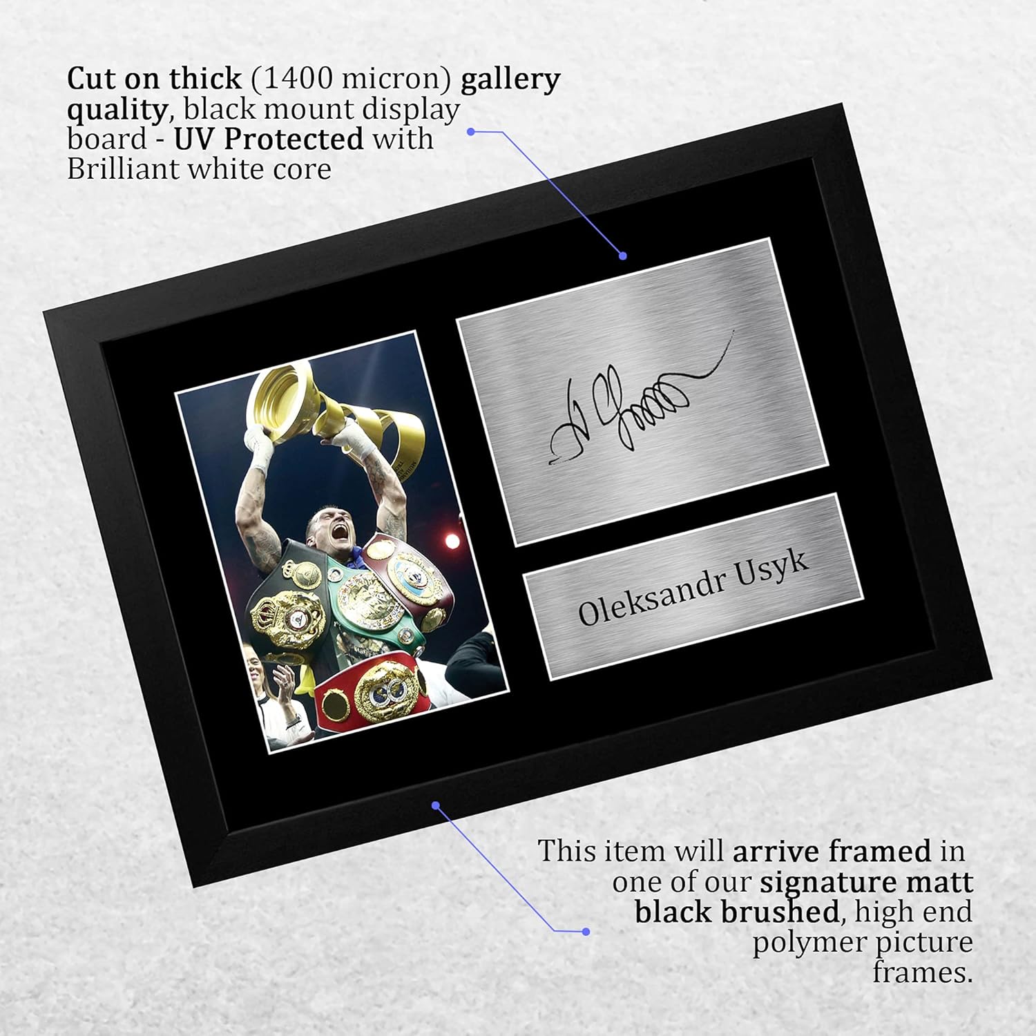 Thumbnail 2 de HWC Trading A4 Oleksandr Usyk framed signed autograph print for boxing memorabilia fans