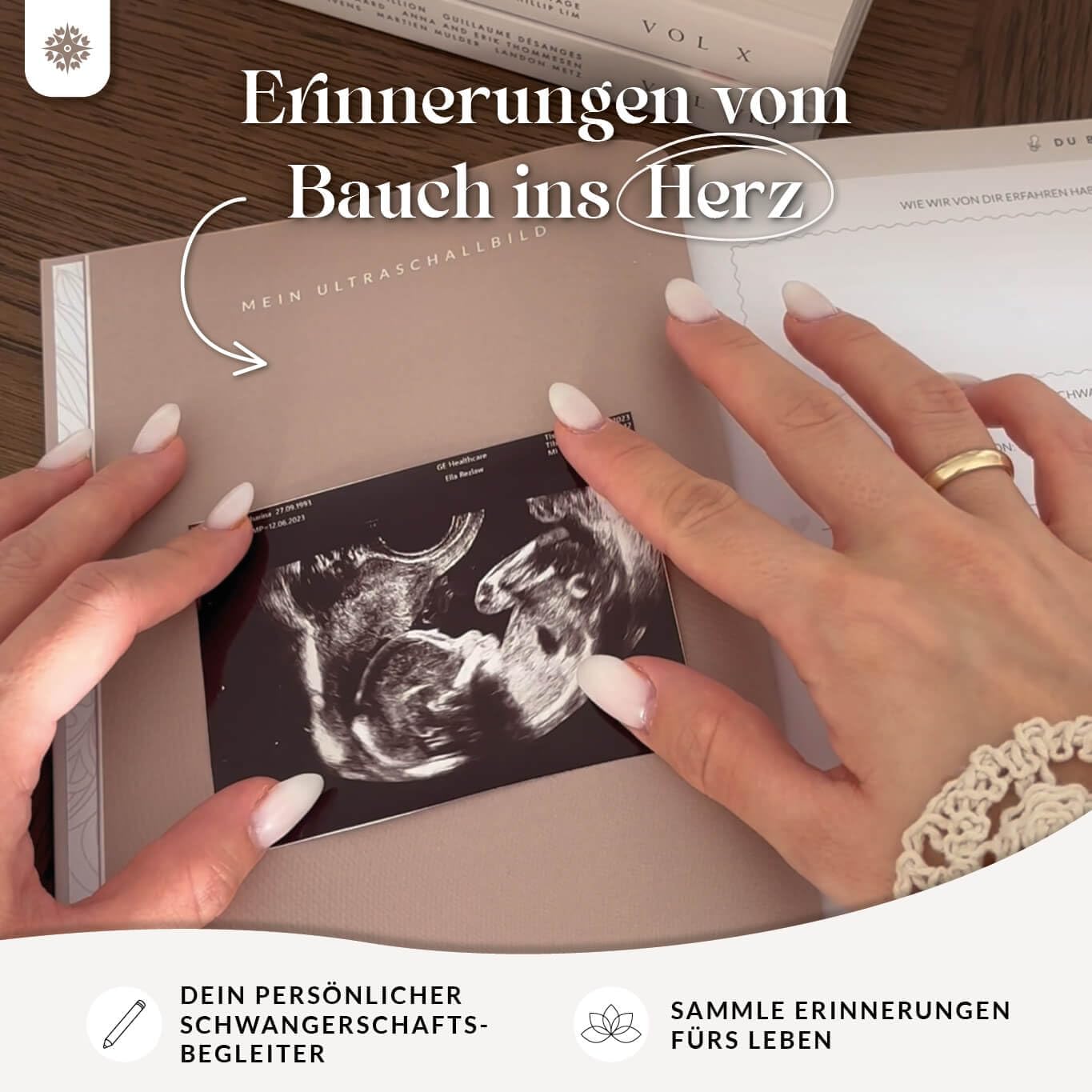 Thumbnail 1 de Lebenskompass® Schwangerschaftstagebuch „FUNKEL“ im A5-Format – Erinnerungen, Reflexion & Achtsamkeit