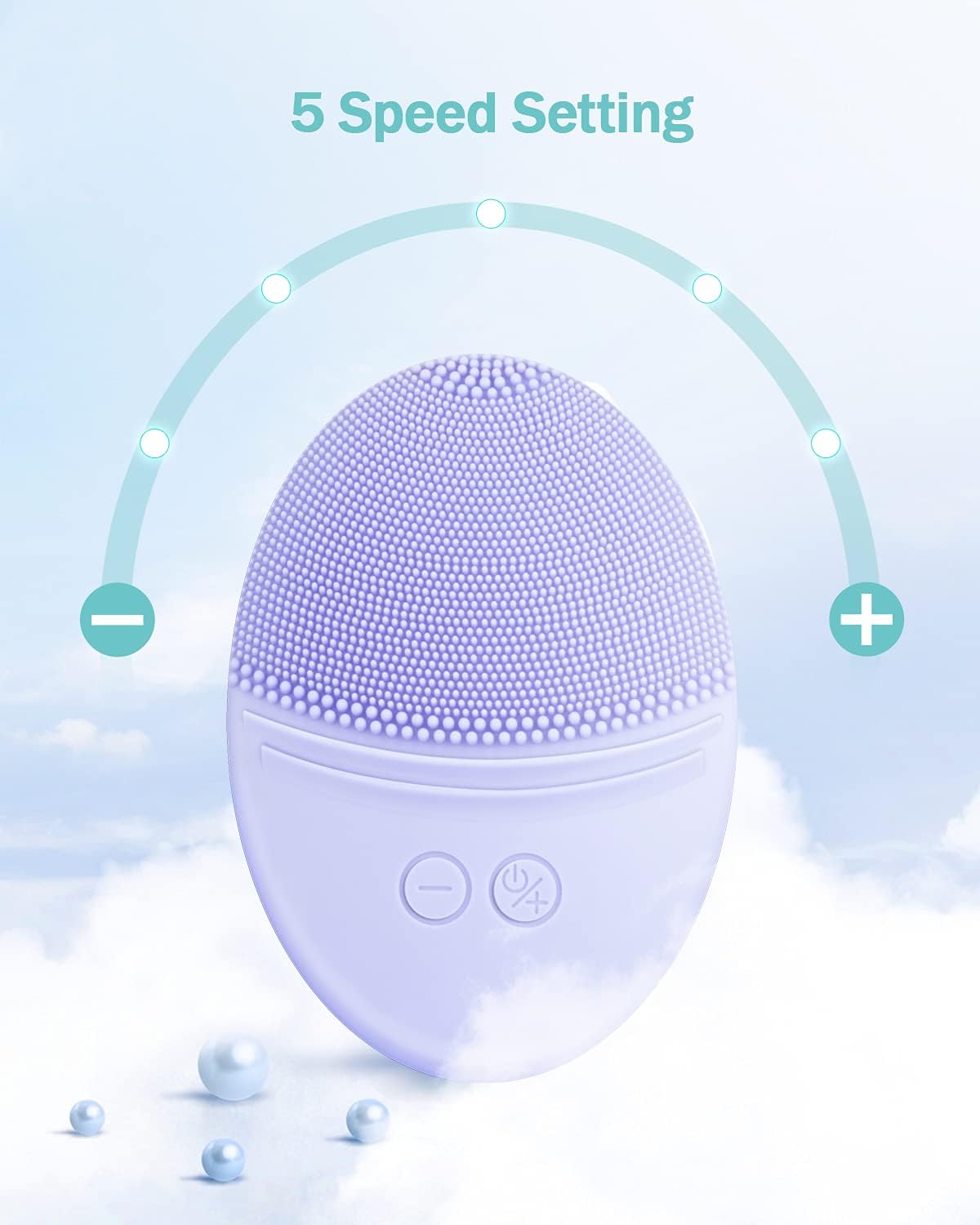 Thumbnail 5 de EZBASICS KD303 Silicone Sonic Facial Cleansing Brush, Violet, Waterproof