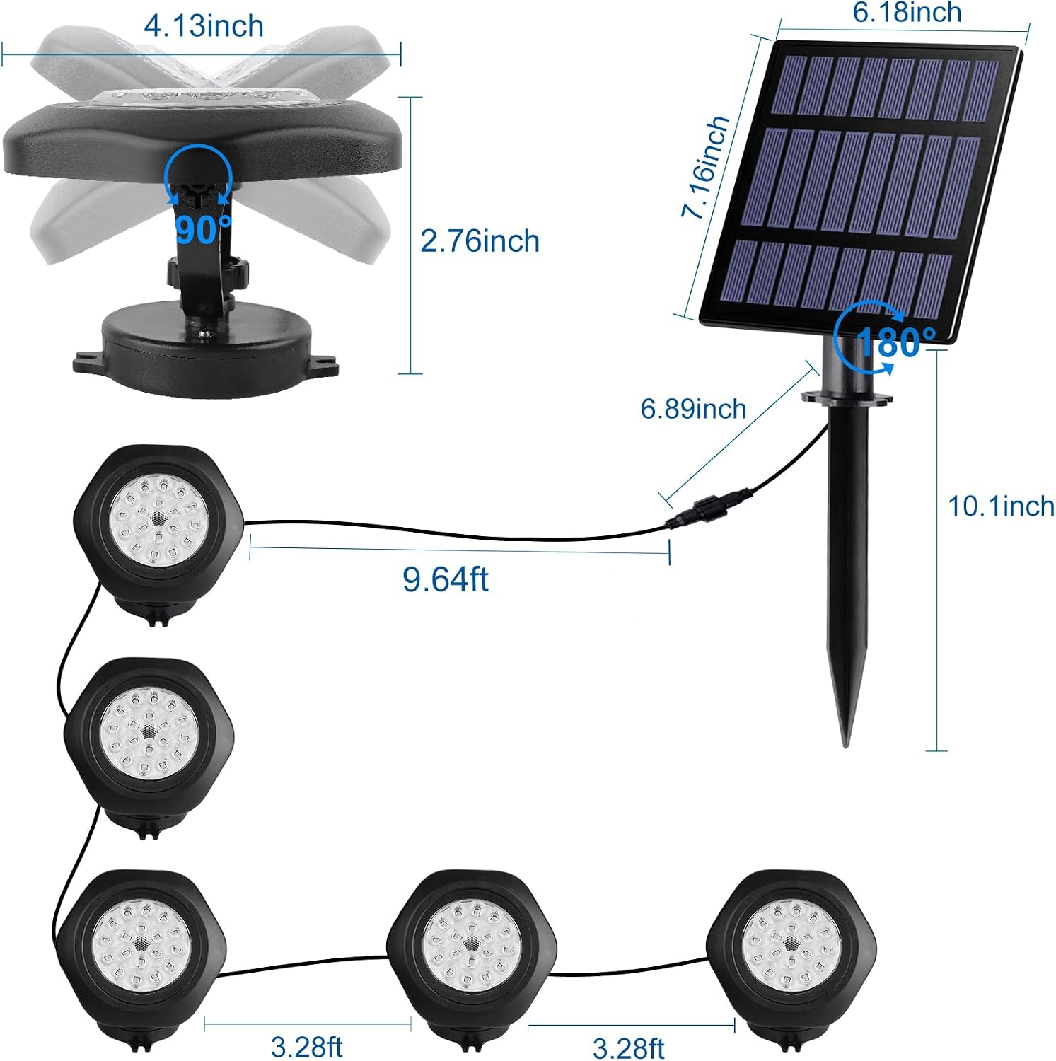 Detalle de NATPOW Solar Teichbeleuchtung RGB 5 in 1