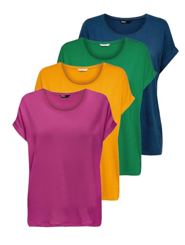 Detalle de ONLY Tops für Damen Basic Kurzarm Rundhals – Vielseitiges Basicshirt von ONLY