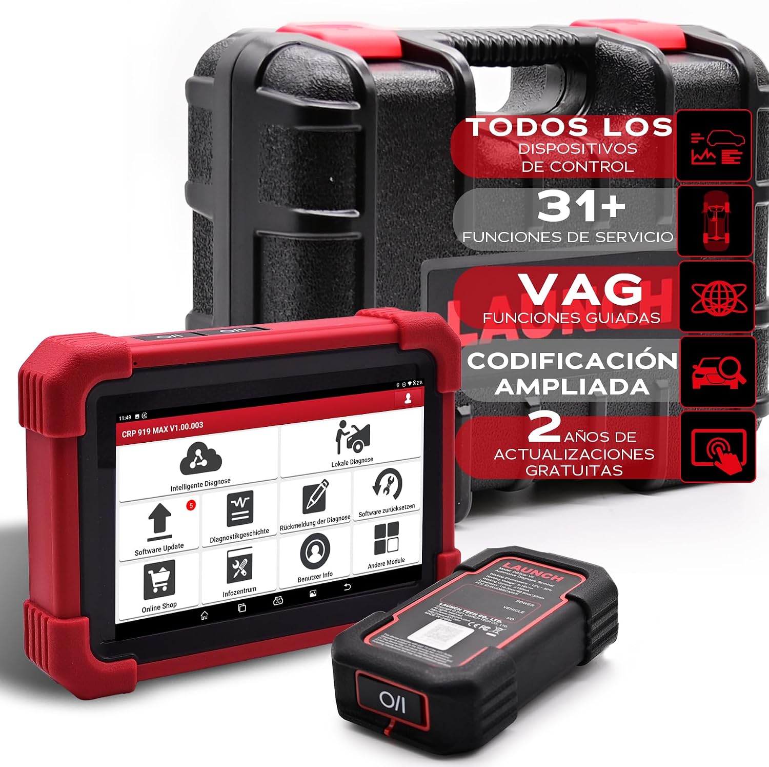 Detalle de LAUNCH CRP 919 MAX diagnóstico OBD2