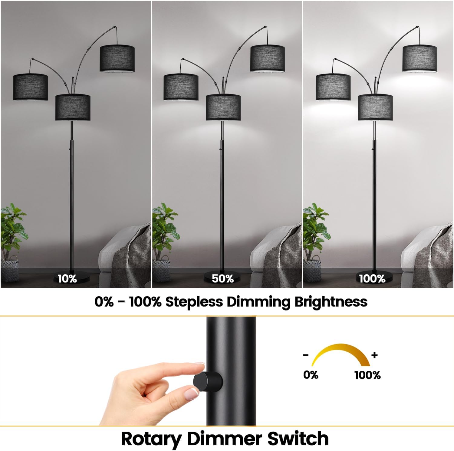 Thumbnail 2 de Arc Floor Lamp, 3 Lights