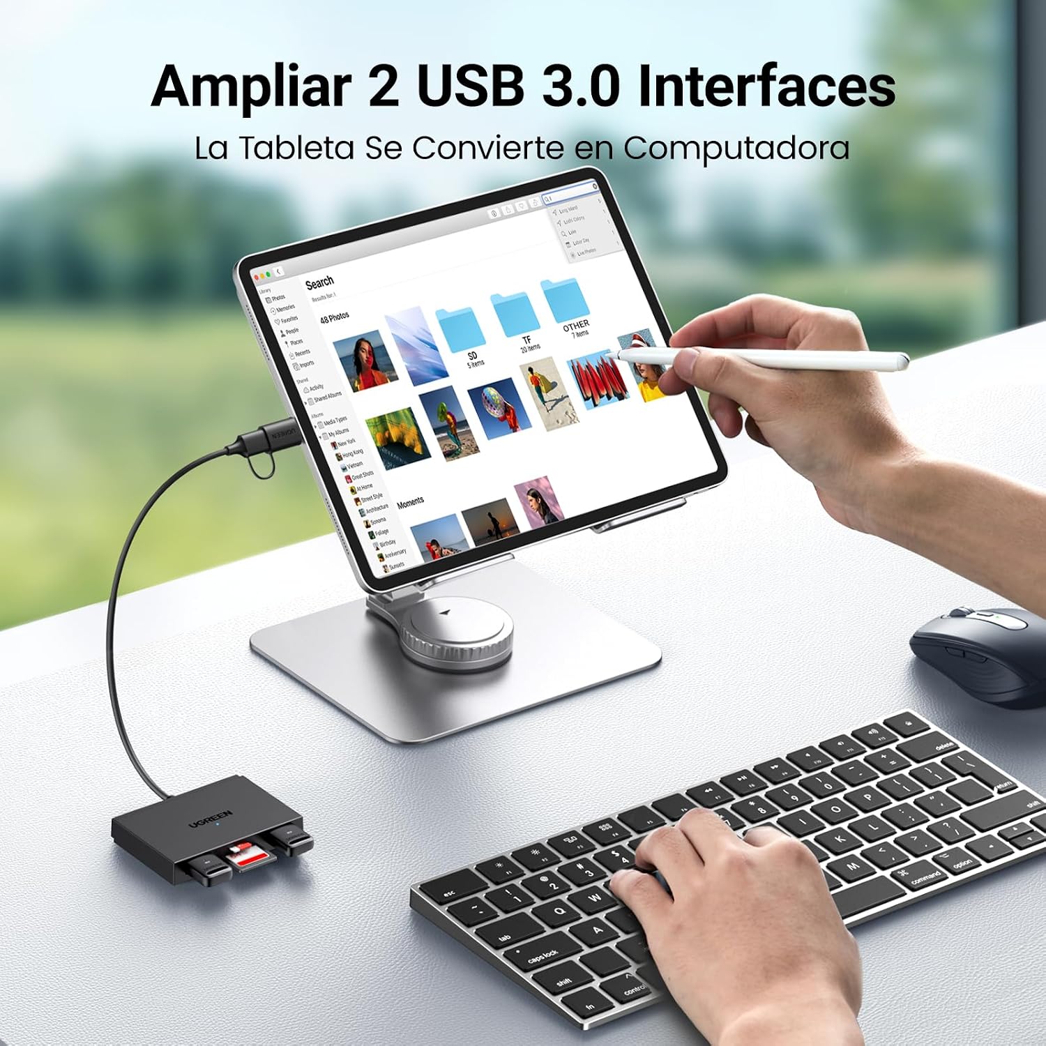 Detalle 2 de UGREEN Lector Tarjetas SD Micro USB-C USB 3.0