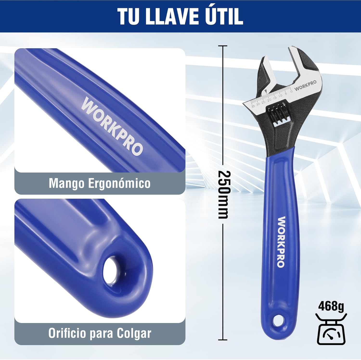 Thumbnail 3 de WORKPRO Llave Inglesa 250 mm 35 mm