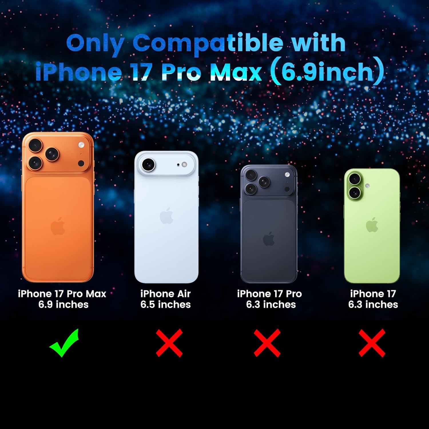 Thumbnail 1 de HWeggo 2+2 Pack Privacy Screen & Camera Lens Protector for iPhone 17 Pro Max