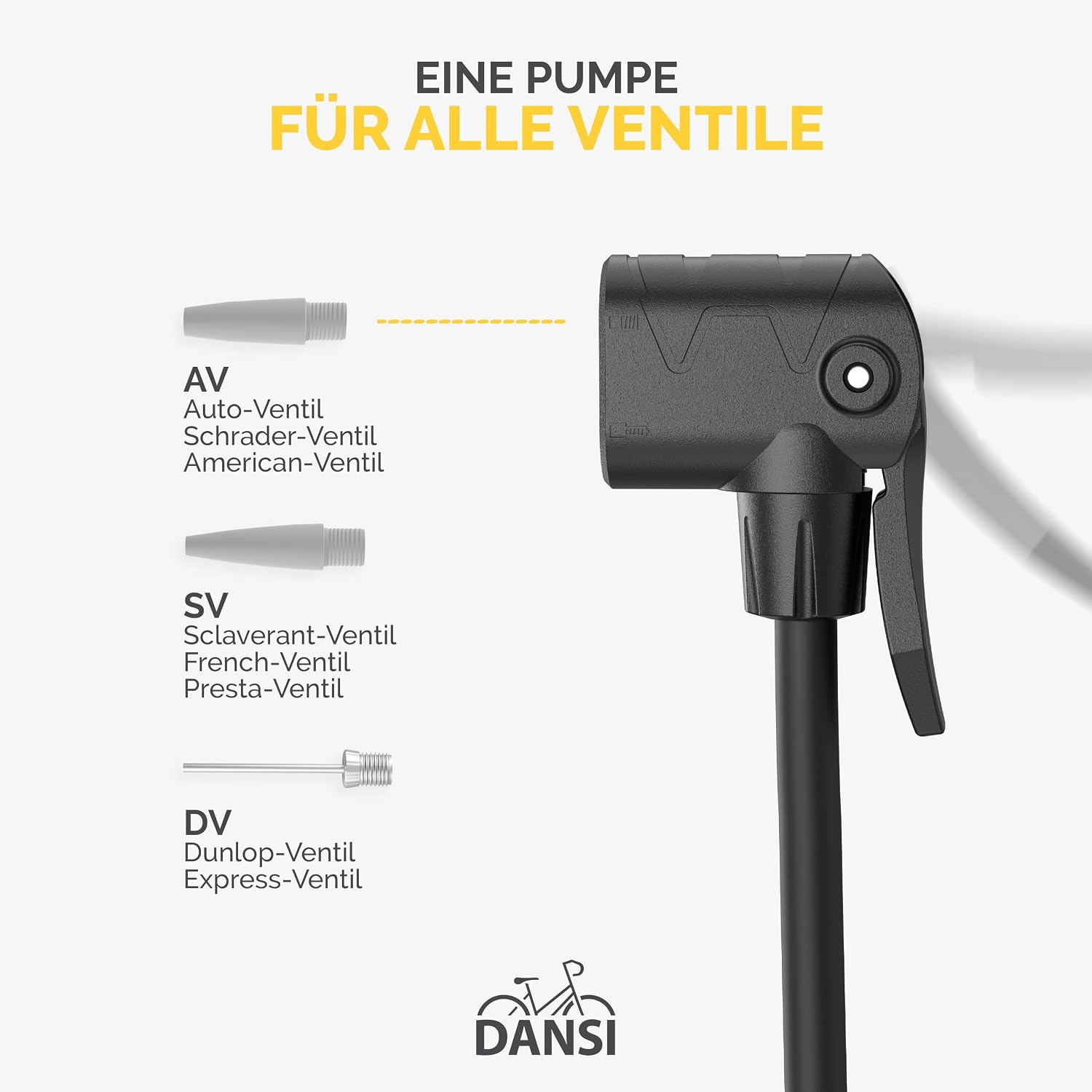 Detalle 1 de DANSI Stand-Fahrradpumpe AV SV DV